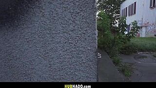 hey, check out this public masturbator with big ass and tits, choking on monster cock in the car.