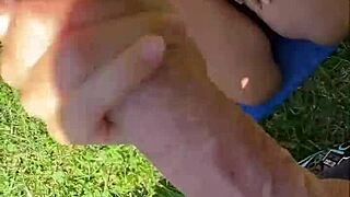 risky outdoor blowjob from tall 18yo brunette teen after yoga session 😏