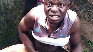 sexy young performer shows hard cum in the forest