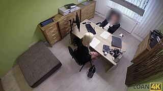 Naughty blonde fucks for loan to buy new Mercedes in Czech casting interview