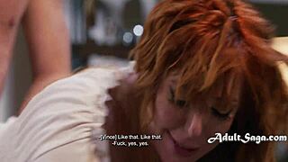 Man, that naughty redhead MILF Lauren Phillips rides Vince Karter like a wild one.