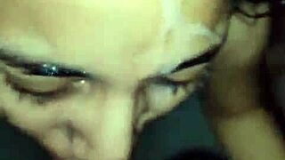 i feel so excited in this homemade threesome with petite amateurs. i cum on her face after intense action, loving every moment of passion.