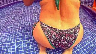 Milf with Big Ass Gets Fucked in Water Craving Cock Over Food