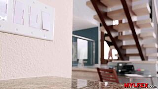 Spying on the Raunchy Next-Door Milf with Big Tits Riding Monster Cock in Cowgirl