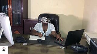 amateur musa bent over to deepthroat and take big cock doggystyle from her new boss in close up homemade action