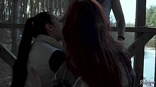 We teamed up for this public threesome blowjob on vacation, swapping cum with mouthfuls and handjobs from our ponytail neighbors