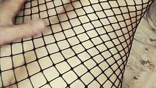 mature wife's big ass in stockings trembles during homemade anal pov pounding