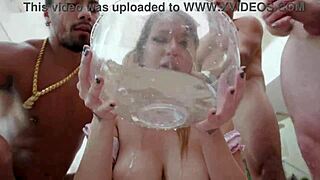 I get wild as slutty nurse Larissa Leite drinks huge piss bowl then takes intense DAP DP from 5 big cocks with rimming and footjob