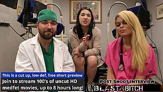 Asian nurse Mina Moon gets bent over in latex gloves for doggystyle pounding and cum blast on back in hospital pov!