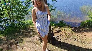 Give me your delicious cock now! Fuck me hard outdoors in cowgirl and creampie my cute pussy!