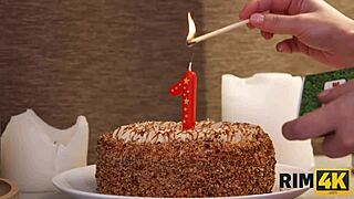 Hey, this babe gives me anilingus and blowjob on our first anniversary