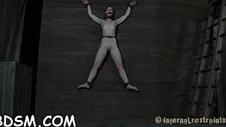 Taming a lusty gagged playgirl who gets bound and choked in dirty femdom fucking.