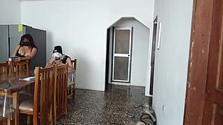 Why does this maid whore shake her big ass on camera for daddy in uniform?