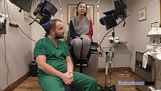 Dr Tampa Conducts Tampa University Entrance Physical on Curly Latina Kalani Luana with Gloves Latex Fetish in Florida Behind the Scenes with Humiliation Orgasm in POV