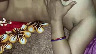 Indian wife enjoys the best sex with her husband in the bedroom, featuring big natural tits and close-up action.