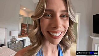 Blonde wife shares a cock with brunette real estate agent through blowjob and deepthroat action