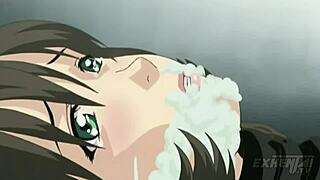 Massive cock student pounds huge tits at academy in hentai action