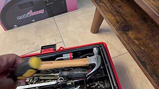 Maintenance Man Feels Thrilled Getting Lucky With Cam Girl In Interracial Creampie Action