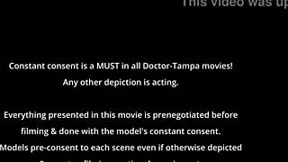 Testing which gloves fit best on nurse Jewel in backstage hospital fetish with latex