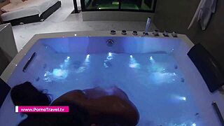 Amateur HORNY girl gives FEET JOB to big cock in homemade video.