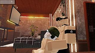 What happens when a cute blonde boy hooks up one on one with a soldier girl for blowjob and creampie?