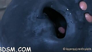 restrained slave receives lusty torment for her naughty slit