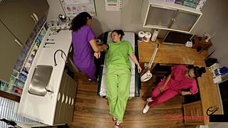 New nurses Angelica Cruz, Lenna Lux, and Reina gain clinical experience in latex gloves at the hospital.