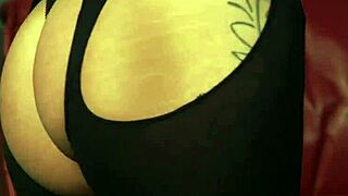 Alluring femdoms filming a wanking guy in heels and voyeur group scene