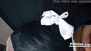french maid costume hints at taboo milf pov fucking fantasy