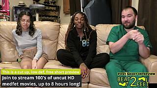 Aria Nicole and Giggles bond over foot fetish in this backstage close-up. Their long hair and tattoos make the friendship forever fun.