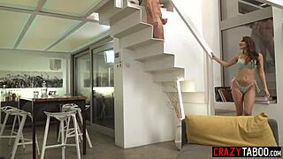 I'm drilling her perfect ass like horny brunette beauty Sarah Cute gets fucked