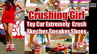 Kati's Toy Car Crush Trample Giantess Crushing Toys Stomping Plastic Car Crush Toy Car Sneaker Toy Toycrush Plastic Car
