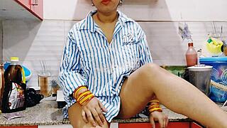 Hey, step sister fucking her brother in kitchen with big cock Indian desi sex and moaning