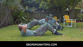 oh wow, in this freeuse fantasy game, hot teens dani blu and callie black become anytime sex options for the drill instructor with groping, blowjobs, and hardcore fucking