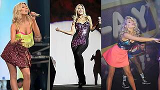 Mollie King shines in this celebrity contest guide part 1. She's all about that jerking off game action!