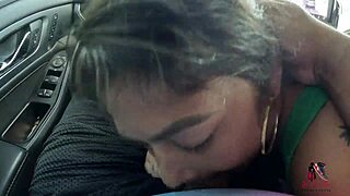 Open wide for my cock, he says, as she blows and gets facial in public