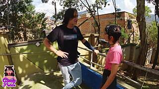 training outside with a tall guy who offered cardio lessons and i said yes, but will he cover me in cum as his petite colombian slut?