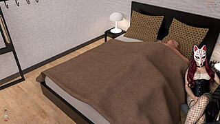 Gamer Girl in Miniskirt and Stockings Explores Brothel Adventures