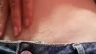 hey, this cute petite teen prostitute goes out in shorts with no panties, showing off her wet hairy pussy up close 😏