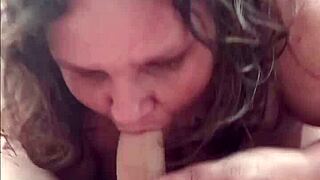 BBW Milf Gives Epic Blowjob with Cum in Mouth