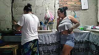 My Horny Neighbor Craved Hard Fucking In Kitchen