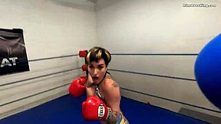 Oh man, this professional fighter's coming at you topless with those tits ready to attack! 😈