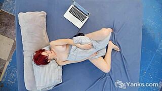 Check out Yanks minx Hedera Helix as she masturbates with curly hairy pussy in solo high definition action.