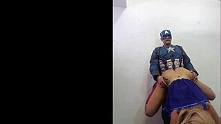 Savana Styles and Captain America Share Intense Blowjob in American Cosplay Scene
