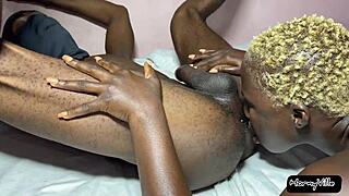 Hey, check out this horny African slut loving that big black dick deep in her wet pussy while bending over!