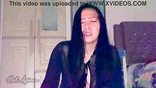 Delicious tight pussy on this sexy Asian wife with big ass getting fucked at midnight in POV