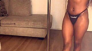 Ebony divine shows off her big ass and tits in close-up action