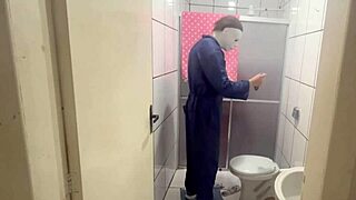 amateur redhead camila gaucha in halloween michael myers cosplay gets rough anal creampie from monster cock. she moans in domination with deepthroat gagging and cum on ass in homemade brazilian fetish parody.