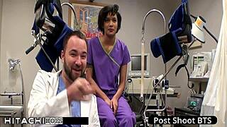 Freshman Feels Intense Emotions as Nurse Jackie Banes Delivers Mandatory Hitachi Orgasm in Hospital Setting