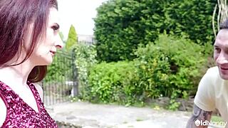 Mature teacher SCARLET LOUIS dives into HARDCORE session with blowjob, doggystyle, and cum on tits in AgedLove video.